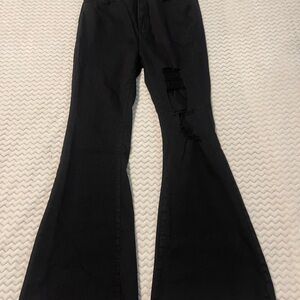 Women's Black Flared Jeans